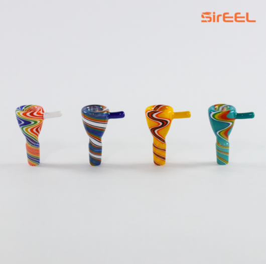 14Mm Heady Flower Bowl W/ Handle Assorted Colors Sireel