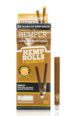 Hemp Pre-Rolled Cones with Glass Tips King Size (h Hemper