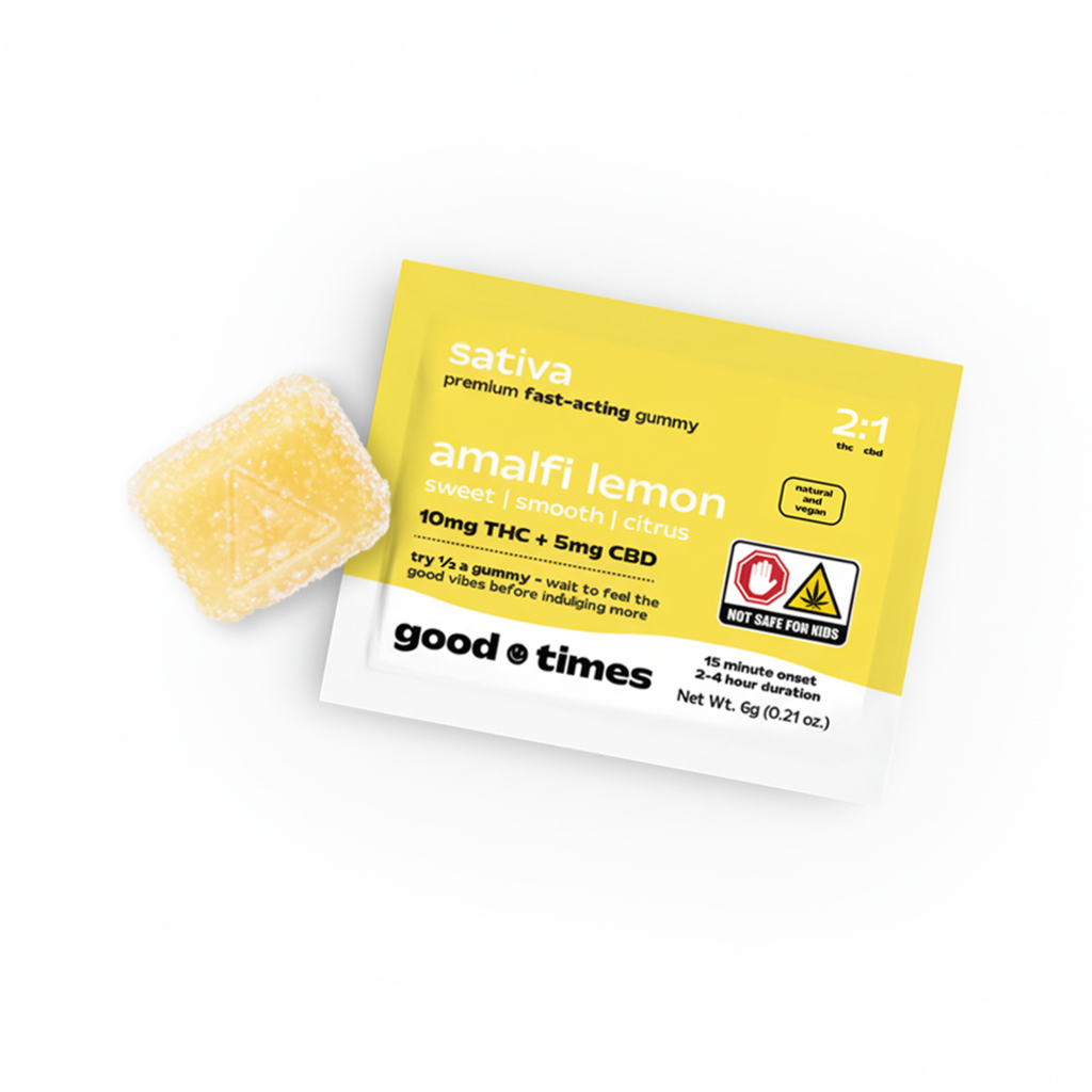 Good Times Amalfi Lemon 2:1 THC:CBD Fast Acting Gummies 10mg single