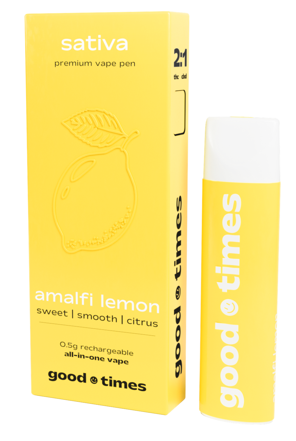 Good Times Amalfi Lemon 2:1 THC:CBD Disposable 0.5g