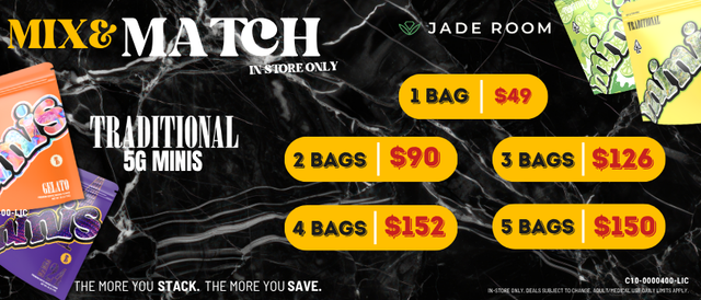 Cannabis Promo, Cannabis Sales, Cannabis Discounts, Cannabis on Sale, Traditional 5g Minis