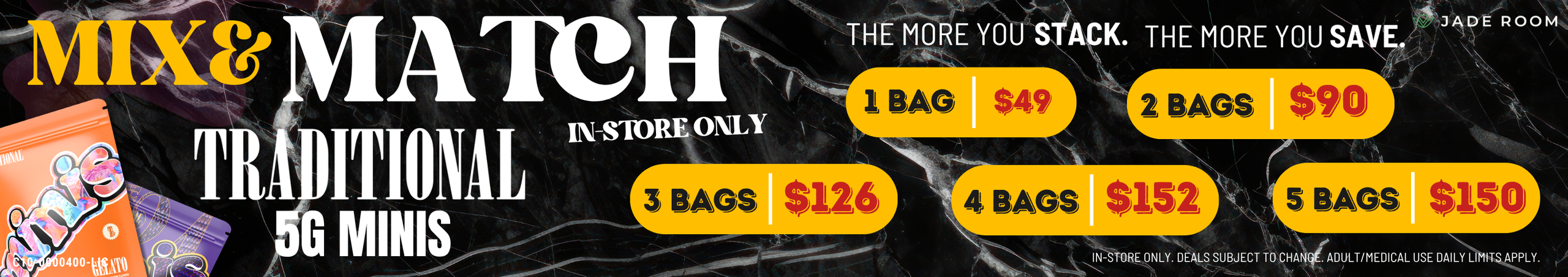 Cannabis Promo, Cannabis Sales, Cannabis Discounts, Cannabis on Sale, Traditional 5g Minis