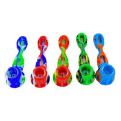4.5" Silicone Cobb Pipe with Glass Bowl Assorted C