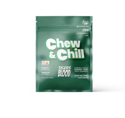 Chew & Chill Tiger's Blood | 5THC:1CBN Gummies 100mg/10pk