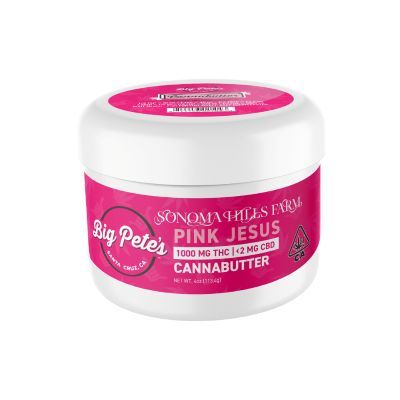 Pink Jesus Cannabutter Jar 1000mg Big Pete's Treats