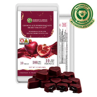 Pomegranate Heart Truffles | Belgian Dark Chocolat Jersey Canna