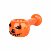 Jack-O-Lantern Glass Spoon Pipe
