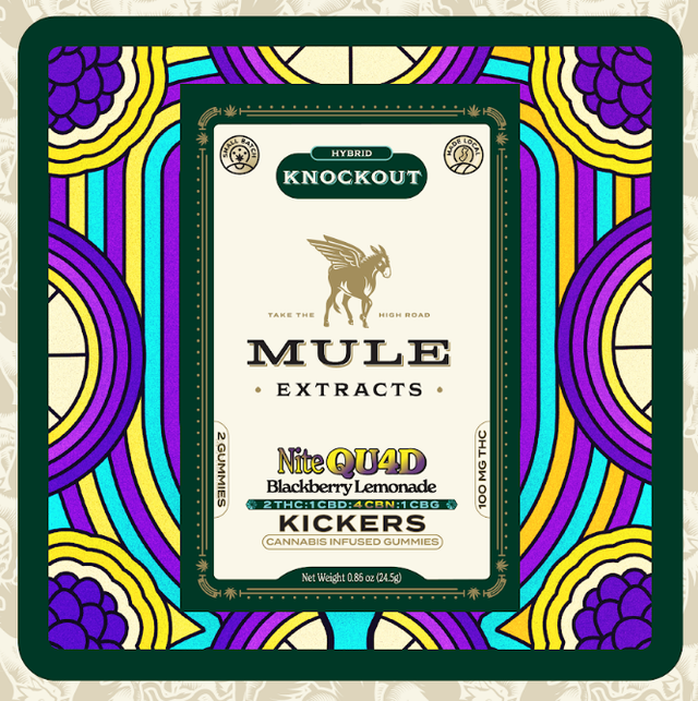 Blackberry Lemonade 2:1:4:1 THC:CBD:CBN:CBG Kicker Mule Extracts