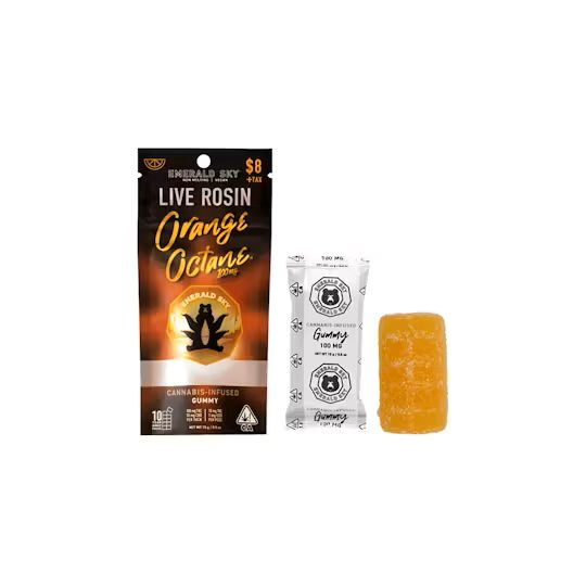 Emerald Sky Orange Octane Live Rosin Gummy 100mg