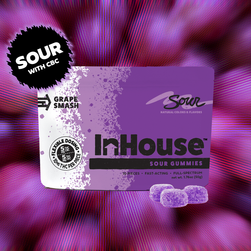 InHouse Sour Grape Gummies 10pk 100mg