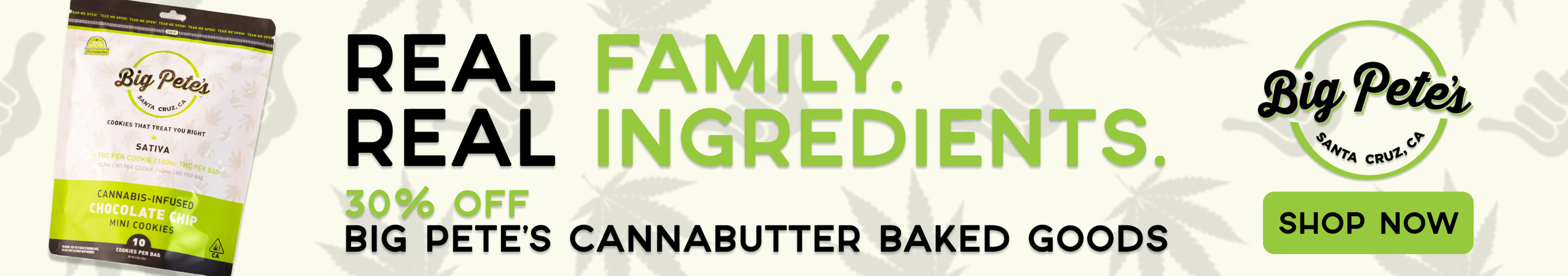 Cannabis Promo, Cannabis Sales, Cannabis Discounts, Cannabis on Sale, 30% OFF Big Pete's Treats