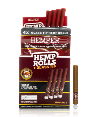 Hemp Mini Rolls with Glass Tips (Sweet) (4pk) Hemper