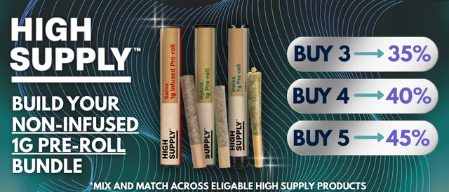 Cannabis Promo, Cannabis Sales, Cannabis Discounts, Cannabis on Sale, High Supply - NON-INFUSED (1g) Pre-Roll BUNDLE