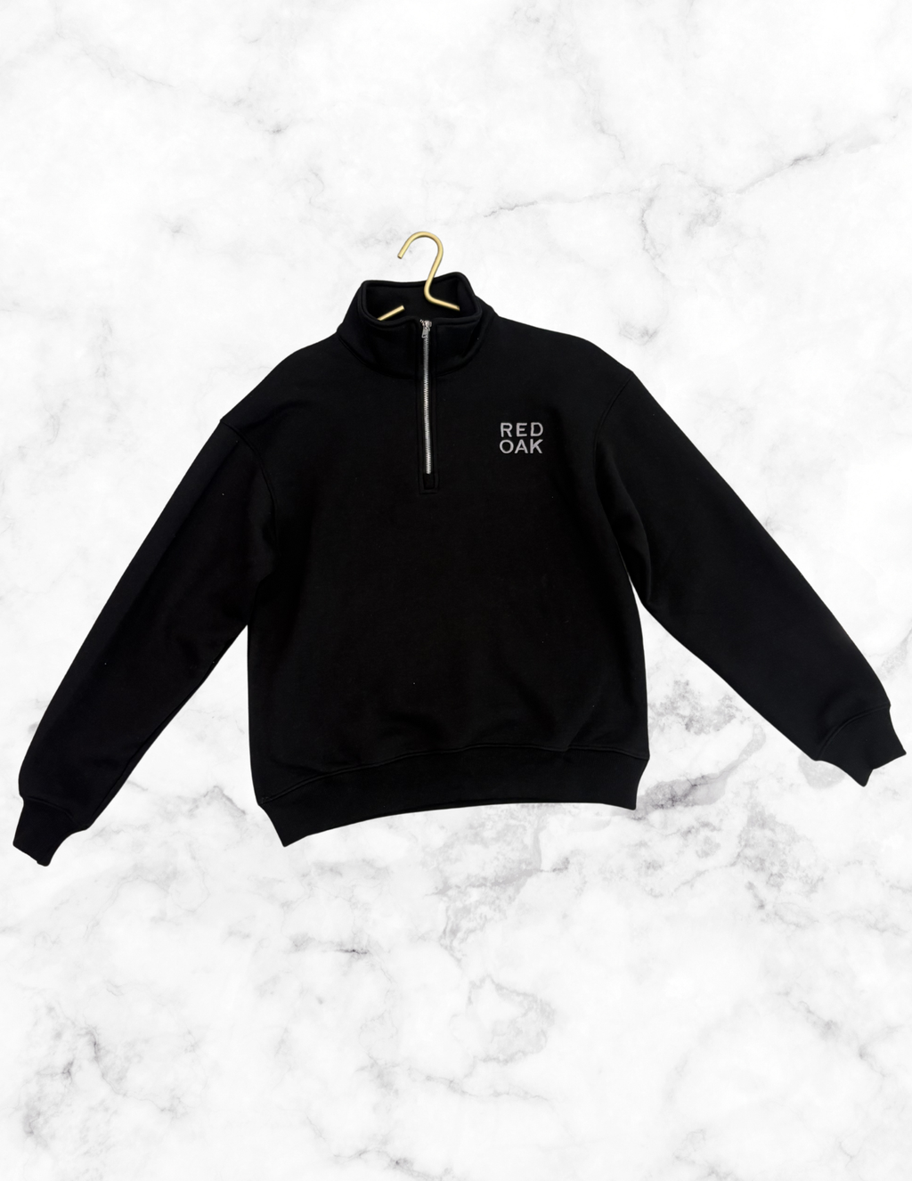 Half Zip Crewneck | Black | Medium