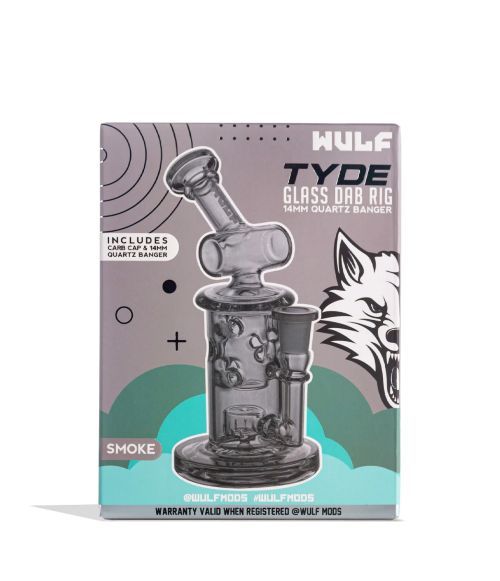 Wulf Glass Tyde 14mm Rig w Quartz Banger - Smoke Wulf