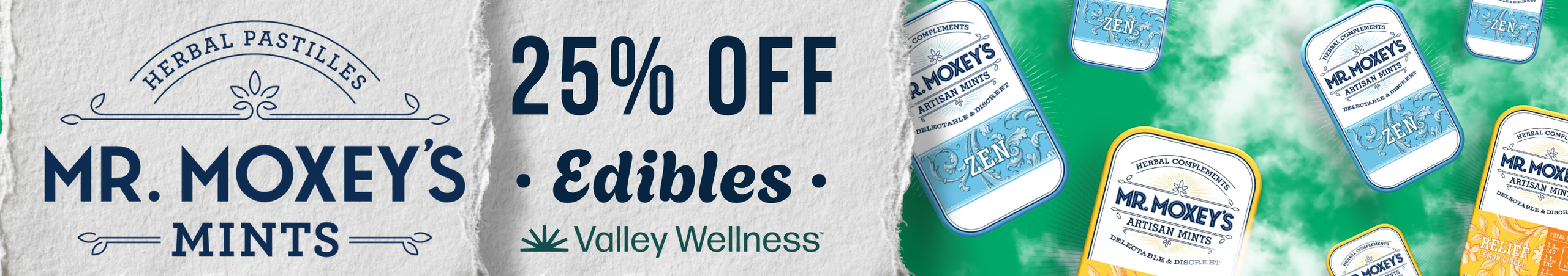 Cannabis Promo, Cannabis Sales, Cannabis Discounts, Cannabis on Sale, 25% OFF MR. MOXY'S MINTS