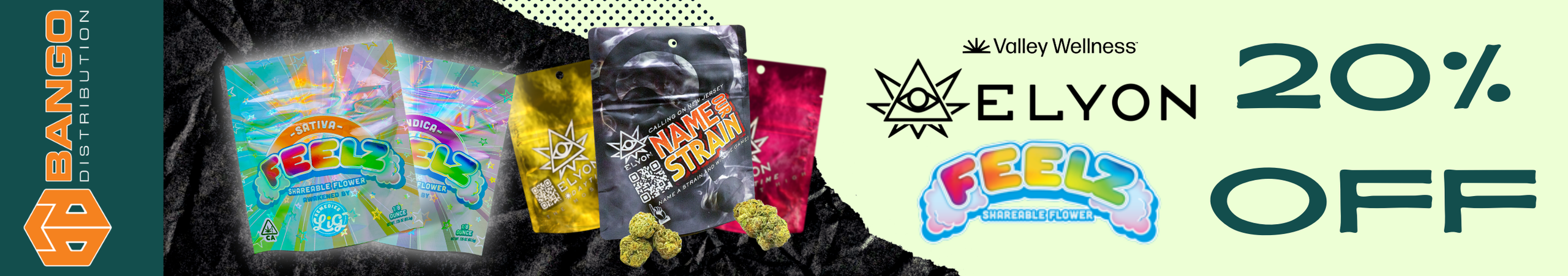 Cannabis Promo, Cannabis Sales, Cannabis Discounts, Cannabis on Sale, 20% OFF ELYON & FEELZ