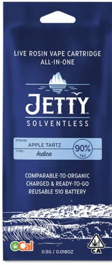 Jetty Vape Cart OCal Solventless 0.5g Apple Tartz Jetty 