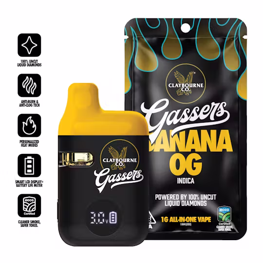 Banana OG Gassers Vape Claybourne Co.