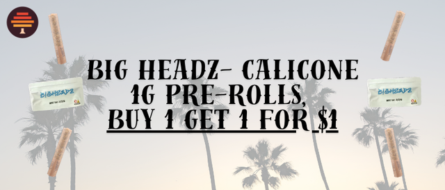 Cannabis Promo, Cannabis Sales, Cannabis Discounts, Cannabis on Sale, Big Headz- Calicone- 1g Pre-Rolls, Buy 1 Get 1 For $1