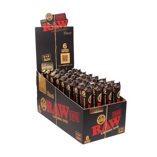 RAW Black 1 1/4 Cones 6pack Z Wave