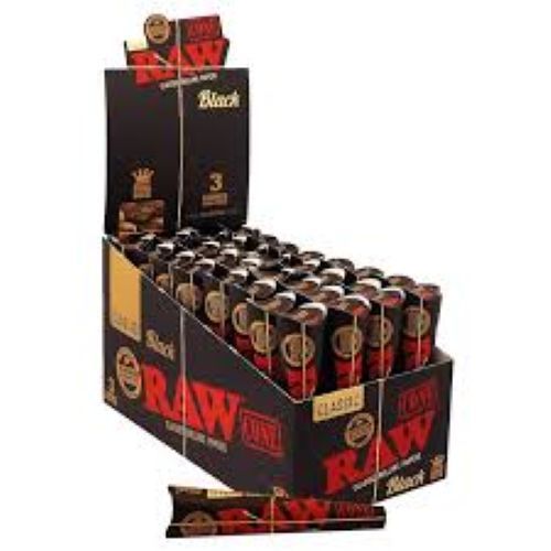 RAW Black King Size Cones 3pack Z Wave