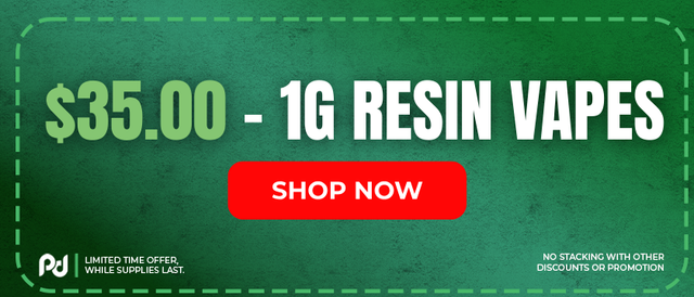 Cannabis Promo, Cannabis Sales, Cannabis Discounts, Cannabis on Sale, $35.00 Cured Resin 1G Vapes