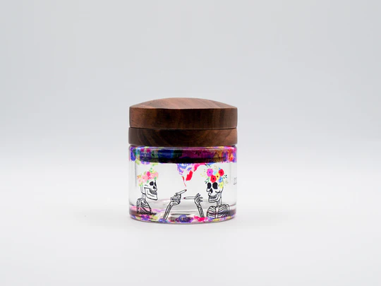 Grinder stash Jar "Dead Flowers" By Dan Macura Zzz Collective