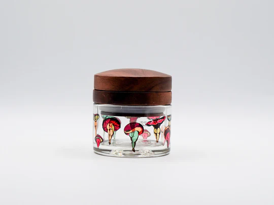 Grinder Stash Jar "Shroom Booties" By Cecilia Granata Zzz Collective