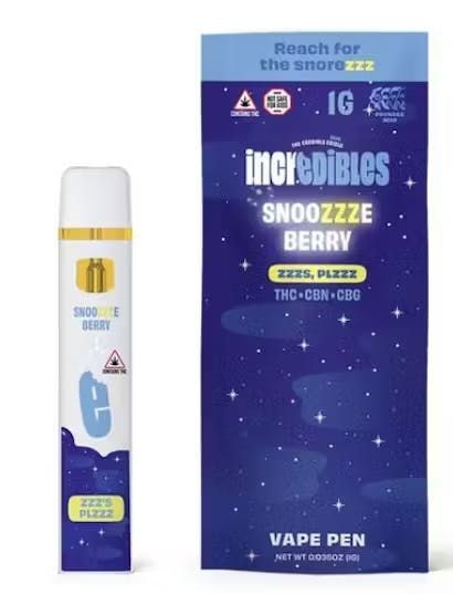 Snoozzzeberry 14:1:1 THC:CBG:CBN Incredibles Snoozzzeberry 14:1:1 THC:CBG:CBN Incredibles