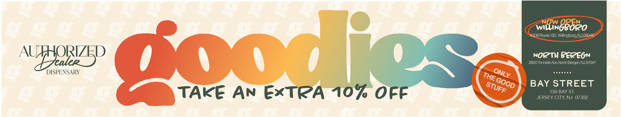 Cannabis Promo, Cannabis Sales, Cannabis Discounts, Cannabis on Sale, Stack 10% Off Goodies