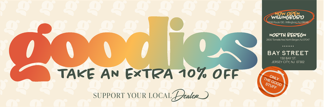 Cannabis Promo, Cannabis Sales, Cannabis Discounts, Cannabis on Sale, Stack 10% Off Goodies