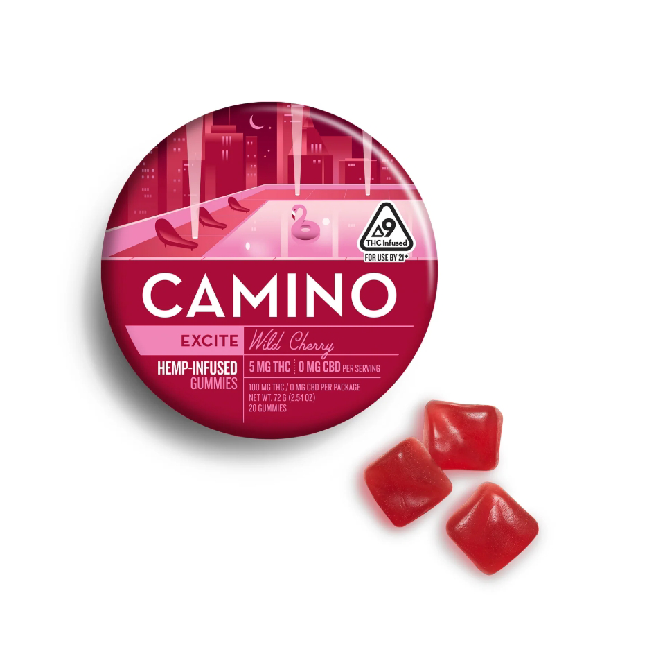 Camino Wild Cherry "Exhilarate" CBC CBG Gummies 5mg, 20pk