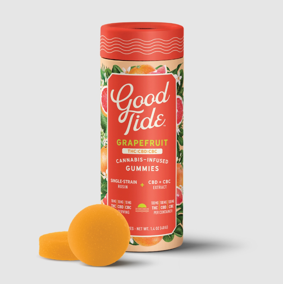 Good Tide Grapefruit 'Blissful' Solventless Hash Rosin Gummies 10mg, 10pk
