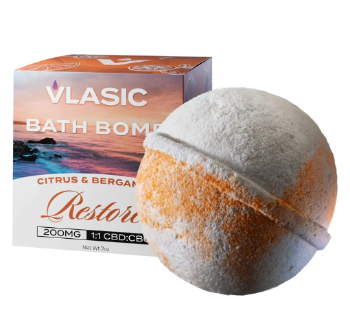 CBD Bath Bomb Restore Citrus & Bergamot Vlasic Labs