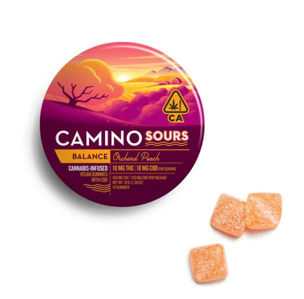 Camino Sours Orchard Peach "Balance" Gummies 100mg, 10pk