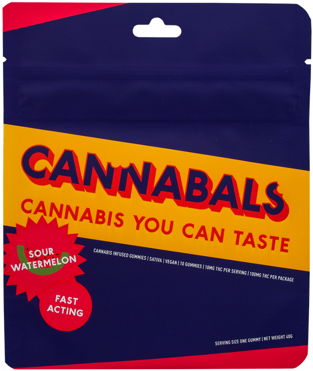 Sour Watermelon 100mg Gummies Cannabals