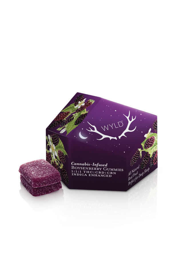 Boysenberry 1:1:1 THC:CBD:CBN 100mg Gummies Wyld