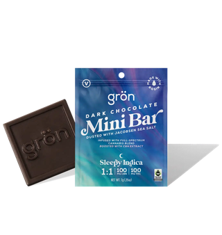 Dark Chocolate Sleepy Indica 1:1 100mg Mini Bar Gron