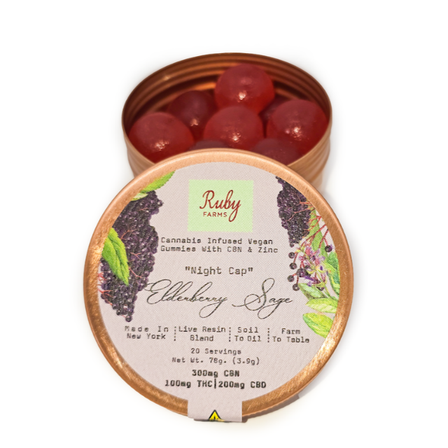 Elderberry Sage Night Cap 100mg Gummies Ruby Farms