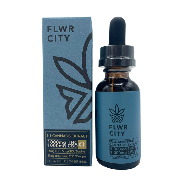 1:1 CBD:THC Tincture 1000mg Flwr City