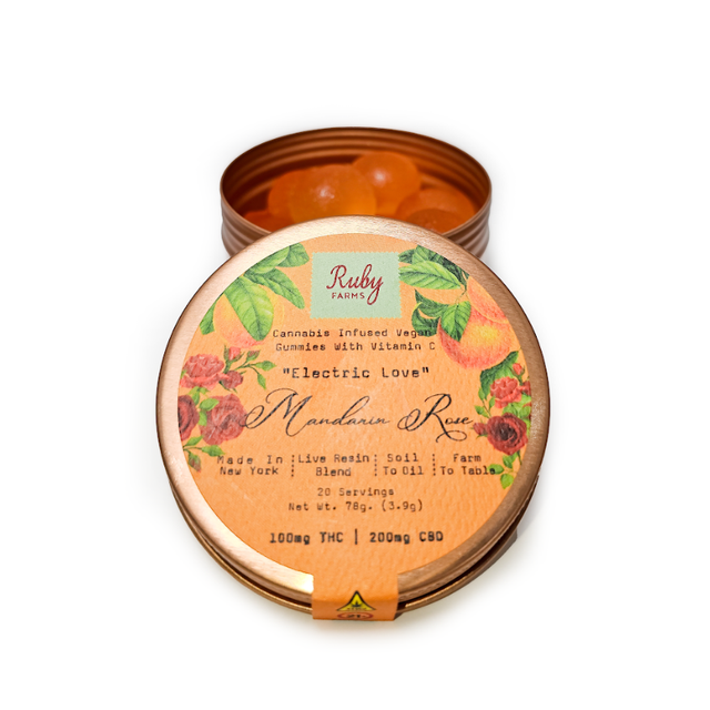 Mandarin Rose Electric Love 100mg Gummies Ruby Farms