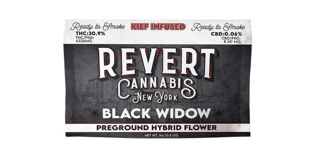 Black Widow 14g Kief Infused Preground Flower Revert