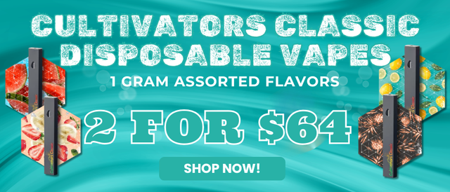 Cannabis Promo, Cannabis Sales, Cannabis Offers, Cannabis on Sale, CULTIVATORS CLASSIC - 1G DISPOSABLES - 2 FOR $64