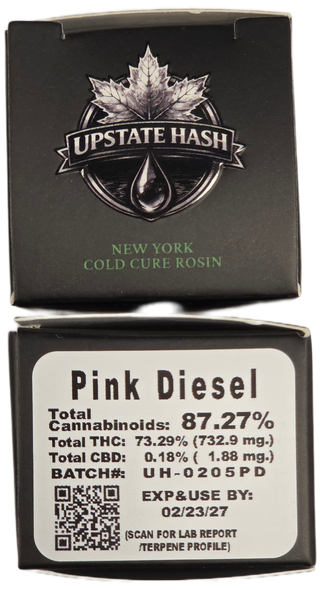 Pink Diesel Cold Cure Rosin 1g Upstate Hash