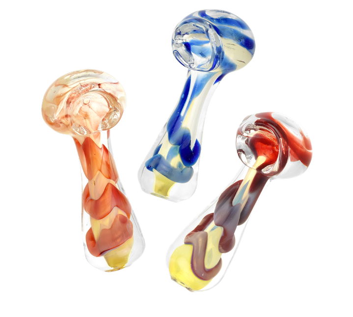 Jumbo Swirl Fumed Glass Spoon Pipe