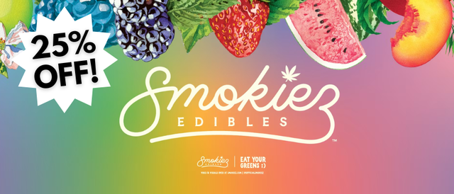 Cannabis Promo, Cannabis Sales, Cannabis Discounts, Cannabis on Sale, 25% Off Smokiez