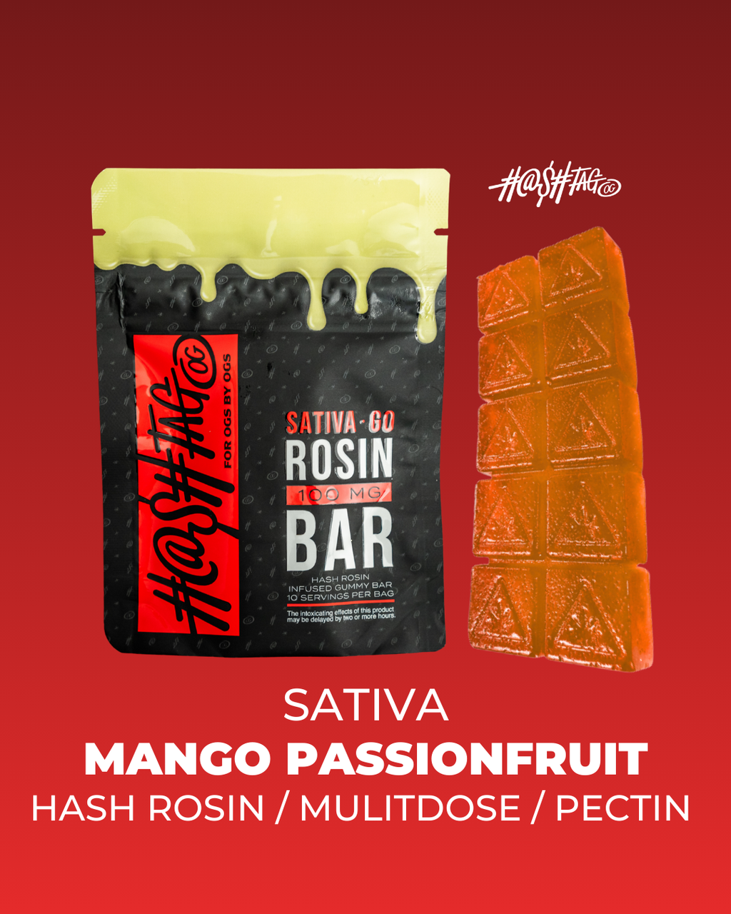HashtagOG Mango Passionfruit Gummy Bar 100mg
