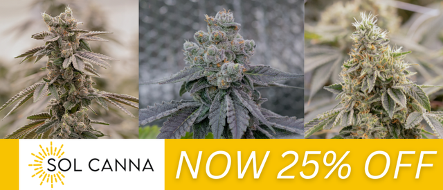 Cannabis Promo, Cannabis Sales, Cannabis Discounts, Cannabis on Sale, 25% Off Sol Canna