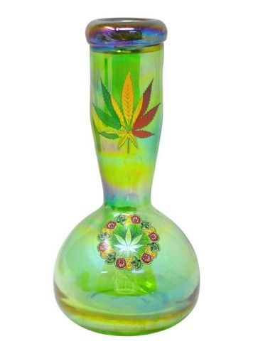 8" Round Bottom with Clover Soft Glass Generic Glass